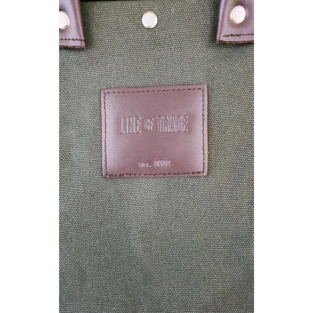 Line of Trade Men's Weekender Bag Green Canvas Leather Trim No. 0312 Travel